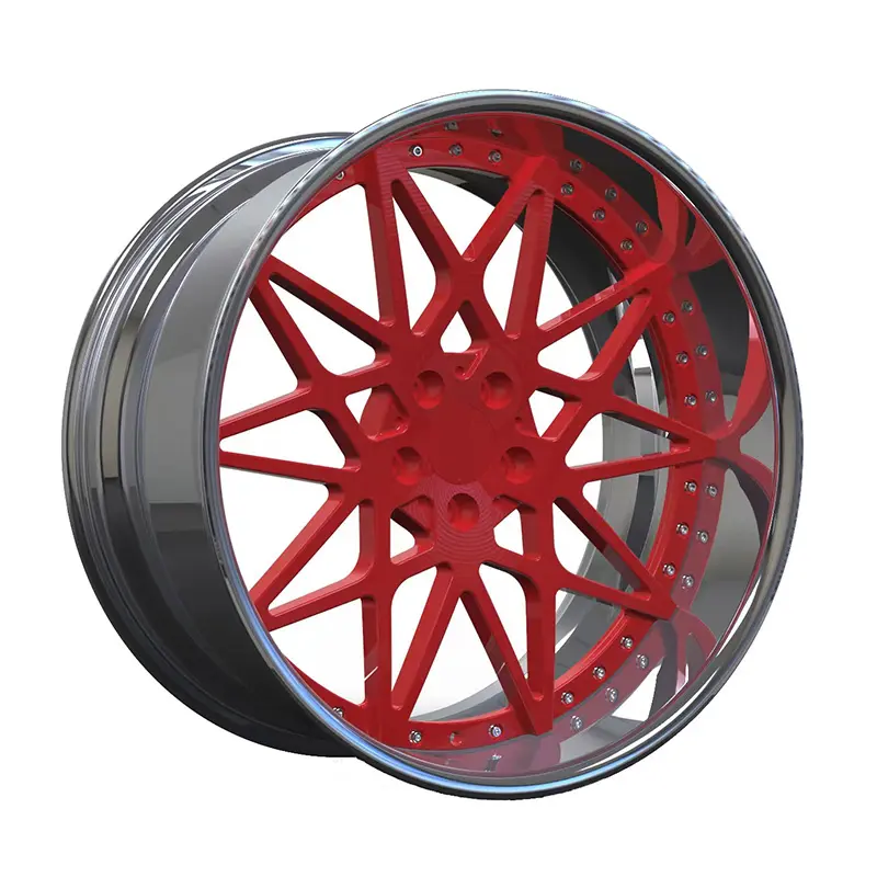 2 шт. кованые колесные диски 18 19 20 21 22 23 24 26 дюймов 4 5 6 отверстий холодный красный алюминий T6061 индивидуальные хромированные автомобильные колеса