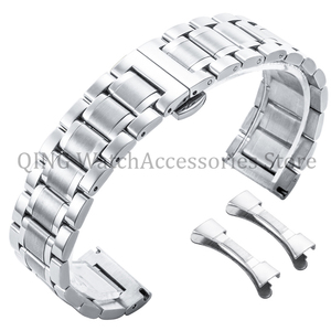 Correa de reloj de acero inoxidable sólido de extremo plano de arco para correa de cierre de mariposa <span class=keywords><strong>Tissot</strong></span> 12 13 14 15 16 17 18 19 20 21 22 23 24mm Universal - Product Image 3