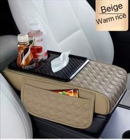 Nouvelle Housse Universelle en Cuir Imperméable pour Accoudoir de Voiture 2025 avec Poches Latérales et Boîte de Rangement pour Voiture