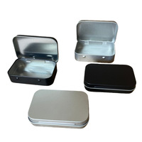 Boîte à badges en fer blanc monobloc à couvercle rabattable pour trésors de pêcheur, bracelets, bagues, colliers - Petite boîte portable personnalisable en gros