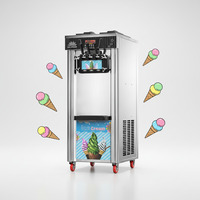 Machine à glace molle commerciale 3 saveurs fruits et lait en acier inoxydable pour usage professionnel en restaurant