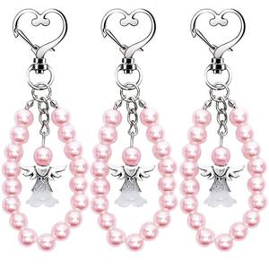 Retour cadeaux pour enfants bébé douche mariage fête de noël porte-bonheur coloré perle ange gardien pendentif porte-clés porte-clés - Product Image 6