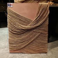 Art mural abstrait géométrique tissé en tissu texturé 3D fait main, style Art Déco, avec cadre en bois personnalisé, peinture à suspendre