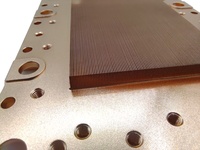 Dissipateur thermique en cuivre à ailettes rainurées personnalisées, dissipateur thermique en aluminium à profilés à ailettes