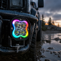 Projecteur de travail LED RGB, phare auxiliaire pour voiture, moto, tout-terrain, SUV, camion, pare-chocs, montant A