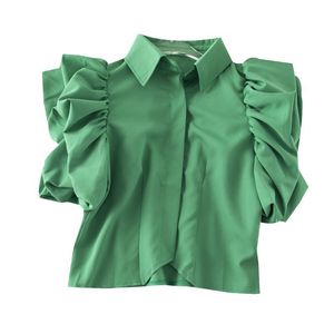 Camicie Estive da Donna a Maniche Corte, Tinta Unita, Moda Casual, Vendita all'Ingrosso di Boutique - Product Image 5