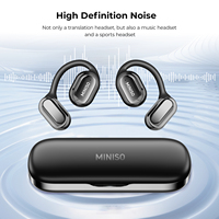 MINISO MS165 Headset olahraga BT 5.4 suara Panoramik AI terjemahan cerdas earphone pengurang kebisingan Earplug fungsi rekaman JL LED