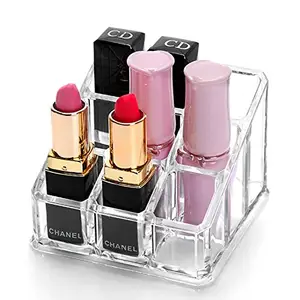 9 Ngăn Rõ Ràng Acrylic Nhỏ Son Môi Và Lip Gloss Display Chủ Nail Polish Chai Organizer Giá