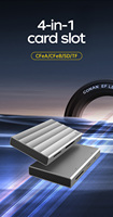 Lecteur de cartes, gris foncé, lit trois cartes simultanément, USB 3.0, AM vers CF + CM vers CM 2-en-1, 10G