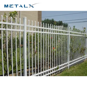 Beautiful design powder coated antique cast iron fence panel white view through steel boundary fence
