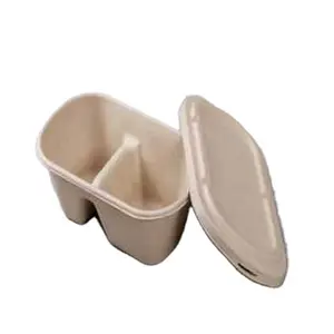 2021 New Products compostable biodegradable sugarcane bagasse box bowls plates Eco Bento packaging tableware box of disposal