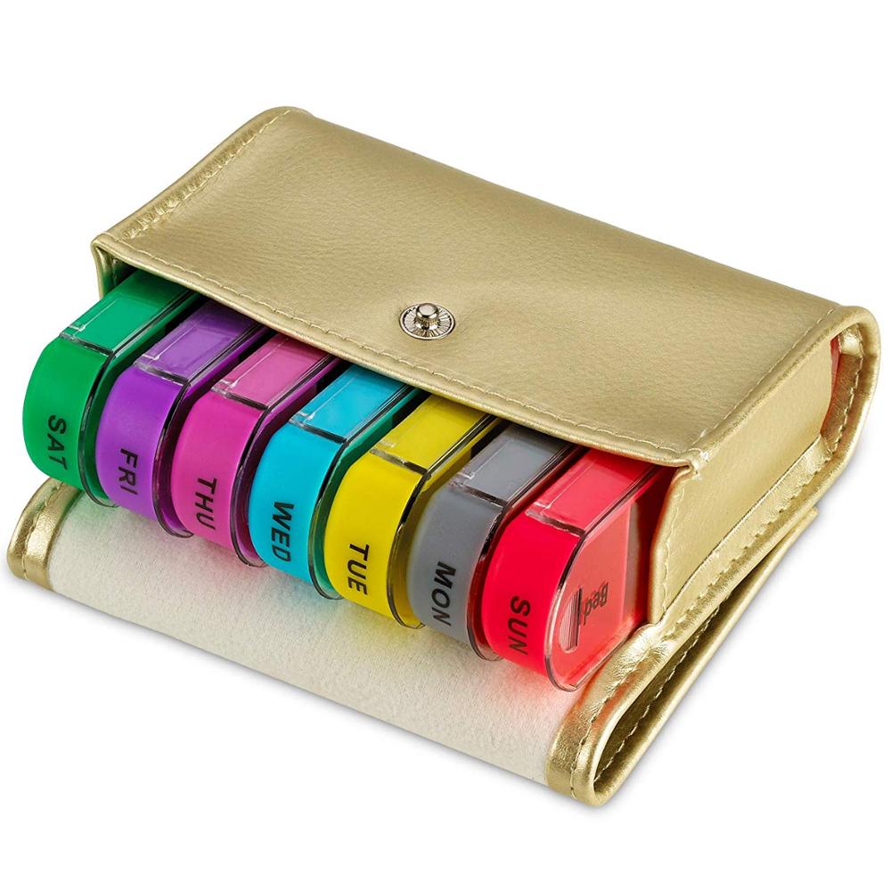 Новинка Amazon, органайзер для таблеток, коробка для еженедельных путешествий, кошелек с 28 отделениями, коробка для таблеток