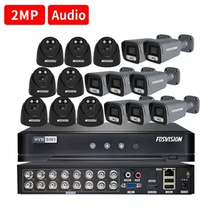 Fosvision 1080P 2MP AHD מצלמה מערכת מלא HD ראיית לילה Dvr אבטחת בית מערכת מעקב וידאו Ahd מצלמה Ahd ערכת 16ch