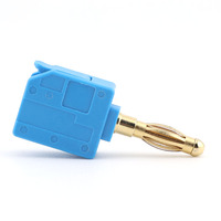 Connecteur banane bleu plaqué or sans soudure, durable, en cuivre/acier inoxydable, haute intensité, pour système audio commercial