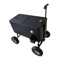 Chariot réfrigérateur glacière de style américain 80L grande capacité, chariot de camping extérieur, glacière pour aliments et boissons