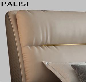 Tempat tidur kulit Modern desain terbaru pabrik grosir 1 buah Harga MOQ kulit mewah ukuran king tempat tidur - Product Image 3