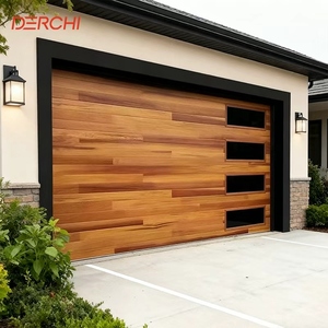 Fenêtres en verre noir isolées 16x8 classiques en aluminium <span class=keywords><strong>bois</strong></span> galvanisé acier <span class=keywords><strong>Porte</strong></span> de <span class=keywords><strong>garage</strong></span> <span class=keywords><strong>sectionnelle</strong></span> à alimentation électrique - Product Image 1