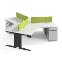 Poste de travail modulaire extensible éco-responsable pour 3 personnes avec gestion des câbles et cloison d'ordinateur pour la maison