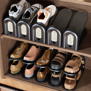 Adjustable Double Layer <b>Shoe</b> Rack With Design For Home <b>Storage</b> <b>Space</b> <b>Saving</b> Tiered <b>Shoe</b> Organizer - Product Image 2
