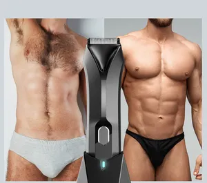 Waterproof Electric Pubic Hair Trimmer Cordless Groin Hair Trimmer Safety Electric Men Body Hair Trimmer