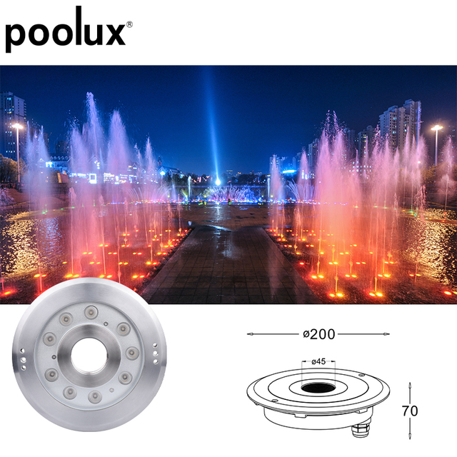 IP68 Stainless Steel LED Underwater Light LED Fountain Ring Light for Fountain Pond Pool Lighting