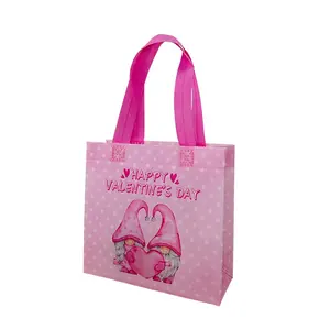 Ultrasonic Carry Bag Non-woven Shopping Bag With Pink Logo Foldable Reusable Pp Non Woven Hot Sealing Bag