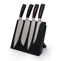 Porte-couteaux magnétique pliable en bois noir en caoutchouc personnalisé pour une utilisation en cuisine