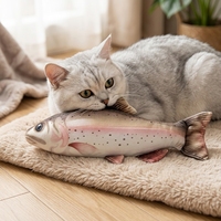 Grands jouets en forme de poisson pour chats et chiens, jouet rembourré à motifs imprimés avec papier bruyant