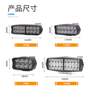 ไฟหน้ารถจักรยานยนต์ไฟฟ้า 16/12/8/30 LED สปอตไลท์ภายนอก 12V 60V ไฟหน้าสำหรับรถสามล้อไฟฟ้า - Product Image 1