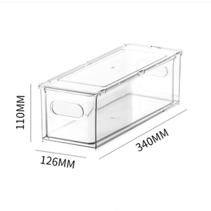Single Square Plastic Pull-Out <strong>Fridge</strong> Organizer with Freezer Bin Stackable Food <strong>Storage</strong> <strong>Box</strong> - Product Image 2