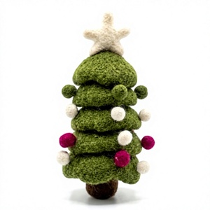 Best Himalaya Luxury Handmade Certified Wool Felt Small Green Traditional <b>Christmas</b> <b>Tree</b> <b>Wall</b> Hanging Ornament Eco-Friendly - Product Image 2