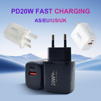 Chargeur multi-ports PD 20W pour les États-Unis, adaptateur de téléphone double port A+C, compatible avec les smartphones à charge rapide, garantie 1 an