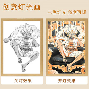 Décoration de chambre créative dessin animé <span class=keywords><strong>Luffy</strong></span> Zoro Anime peinture lumineuse <span class=keywords><strong>One</strong></span> Pieces Glow <span class=keywords><strong>Poster</strong></span> - Product Image 2