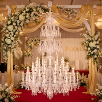 Luminaires suspendus personnalisés de luxe élégants en cristal à lumière chaude LED à 48 têtes pour mariage, fête, hôtel, banquet, maison, restaurant, événements, salle