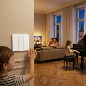 Nuevo Diseño, Estándar EU/UK, Interruptor de Luz Inteligente de 3 Vías y 3 Botones, Compatible con <span class=keywords><strong>Alexa</strong></span> y Google Home, 10A - Product Image 1