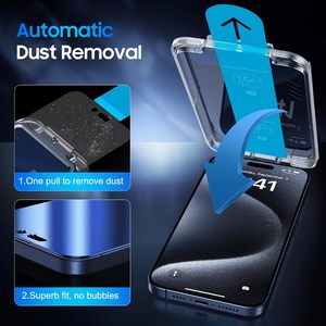 9H Bảo Hiểm Đầy Đủ Dễ Dàng Cài Đặt Màu Xanh Mát Mẻ Sự Riêng Tư Chống Nhìn Trộm Tempered Glass Bảo Vệ Màn Hình Cho iPhone 15 16 Pro Max Cộng Với - Product Image 2