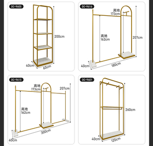 Cửa hàng quần áo vàng hiển thị giá treo bằng thép không gỉ hiển thị cửa hàng quần áo vàng - Product Image 6