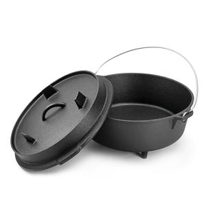 Cocotte en fonte ronde antiadhésive de 9,5 QT <span class=keywords><strong>pour</strong></span> l'extérieur, couleur personnalisable et compatible avec les cuisinières à gaz et à induction - Product Image 4