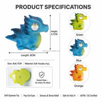 Jouet anti-stress Dinosaure à presser en PVC souple avec yeux qui sortent, jouet sensoriel amusant et mignon en forme de dragon pour enfants, cadeau de fête ou de bureau