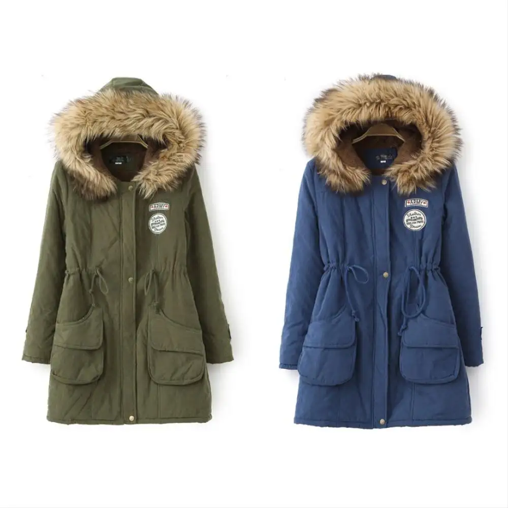 Áo Khoác Nữ Trùm Đầu Ấm Áp Parkas Với Áo Khoác Lông Giả