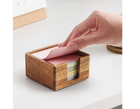 Porte-notes adhésifs en bois d'acacia personnalisé, distributeur de notes Post-it pour bureau, organisateur de notes adhésives 3x3, porte-bloc-notes