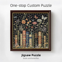 OEM kustom kupu-kupu dan buku teka-teki Permainan 100/500/1000/2000 buah kertas teka-teki Jigsaw untuk dewasa anak-anak