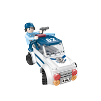 Briques éducatives en plastique COGO pour enfants, briques de construction de voitures de police, jouets de ville
