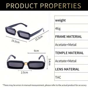 Gafas de Sol Cuadradas de Acetato para Mujer, con Logotipo Personalizado, Alta Calidad, Moda 2025, UV400, Montura Pequeña, Rectangulares, Polarizadas, para Hombre - Product Image 6