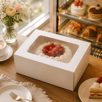 Boîte à gâteau de mariage en carton blanc personnalisée avec fenêtre pour emballage cadeau de fête d'anniversaire – Vente en gros