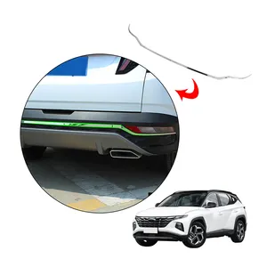 ABS Chrome Silver Car Accessories Exterior Rear Bumper Molding Trims Trunk Streamer For Hyundai Tucson 2022