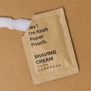 Plastik ücretsiz FSC Kraft kağıt poşet ambalaj 8g otel tek kullanımlık sakal yumuşatmak adam için pürüzsüz tıraş kremi - Product Image 3