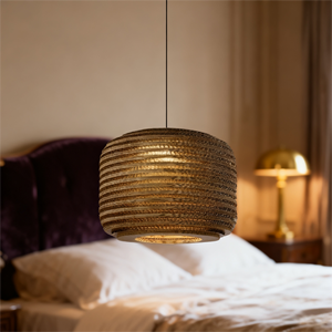 Suspension en <span class=keywords><strong>papier</strong></span> nid d'abeille vintage Style <span class=keywords><strong>japonais</strong></span> en carton marron suspension à l'ancienne suspension d'éclairage décoratif - Product Image 2