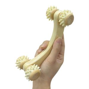 Masajeador manual de cuerpo de rueda arqueada fisioterapia herramientas de masaje facial de madera - Product Image 1