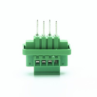 4 polos de contacto 3,81mm paso a través del bloque de terminales de pared enchufe tipo pcb montado en la pared enchufe y enchufe